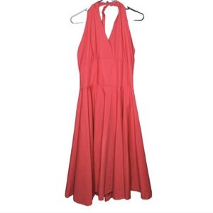 Vintage Lilli Jean Original Rockabilly Pinup 50s Halter Red Midi Dress Sz XL
